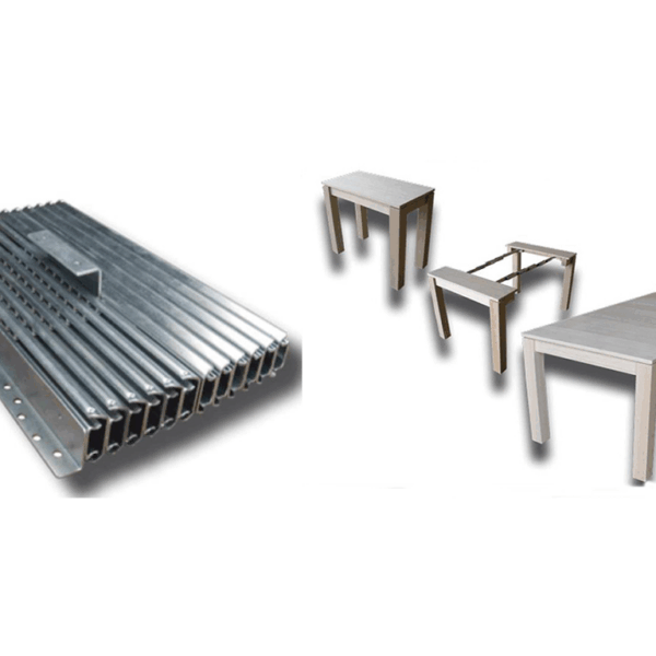 Guuida Tavolo Consolle Cuscinetti Sfera 12 Binari Acciaio Zincato Nero Portata kg.60 mm.400-3040